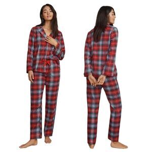 Christmas Jammies Top and Bottom Women's Medium Red Pajamas